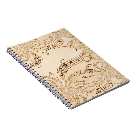 Carnet Rustic Antique Musical Notes (Côté Droit)