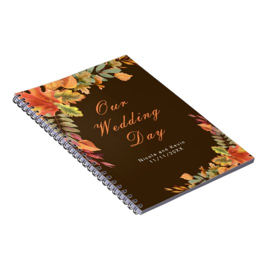 Carnet Rustic Autumn Fall Leaves Wedding planner (Côté Droit)