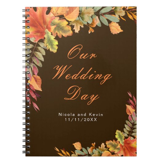 Carnet Rustic Autumn Fall Leaves Wedding planner (Devant)