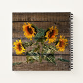 Carnet Rustic Barn Wood Sunflower (Dos)