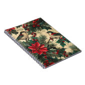 Carnet Rustic Bird et Poinsettia Motif de Noël (13) (Côté Droit)