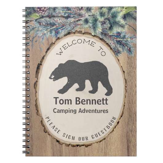 Carnet Rustic Black Bear Camping Bienvenue (Devant)