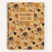 Carnet Rustic Coffee Love - Mug and Heart Motif (Devant)