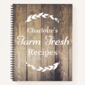 Carnet Rustic Country Farmhouse Grange Wood Recette (Devant)