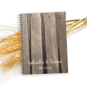 Carnet Rustic Country Grange Mariage en bois