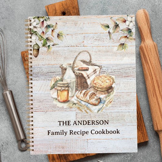Carnet Rustic Country Personalized Family Recipe Book