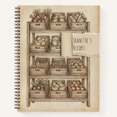 Carnet Rustic Farmer's Market Fruits Vegetables Recipe (Devant)