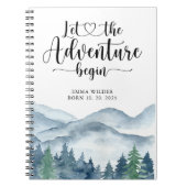Carnet Rustic Forest Adventure Mountains Baby Keepsaké (Devant)