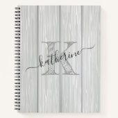 Carnet Rustic Grange Bois Pays Monogramme (Devant)