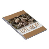 Carnet Rustic Holiday Love and Joy Pine Cone (Côté Droit)