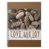 Carnet Rustic Holiday Love and Joy Pine Cone (Devant)