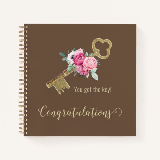 Carnet Rustic House Key Floral Vintage | Félicitations (Devant)
