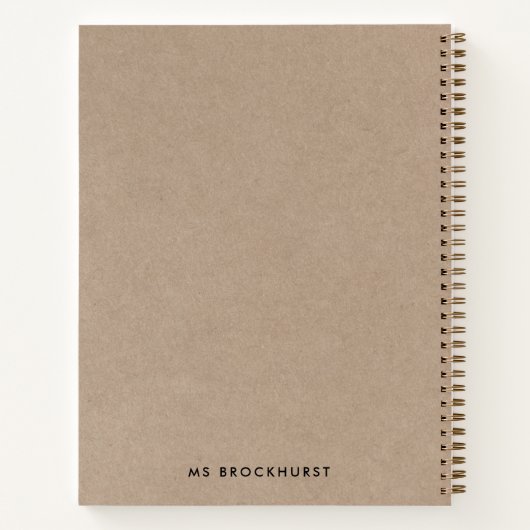 Carnet Rustic Kraft Brilliant Enseignant Retro Citation A (Dos)