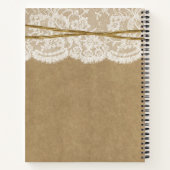 Carnet Rustic Kraft Lace Twine Bow Fête des mariées Recet (Dos)