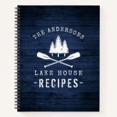 Carnet Rustic Lake House Bateau Oars Trees Blue Wood Rece (Devant)