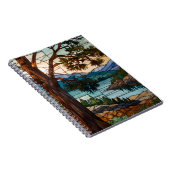 Carnet Rustic mountain range landscape stain glass  (Côté Droit)