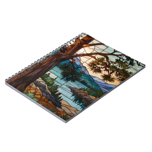 Carnet Rustic mountain range landscape stain glass  (Côté gauche)