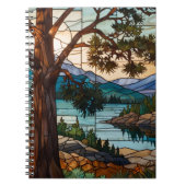 Carnet Rustic mountain range landscape stain glass  (Devant)