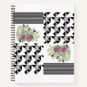 Carnet Rustic, patchwork, rose (Devant)