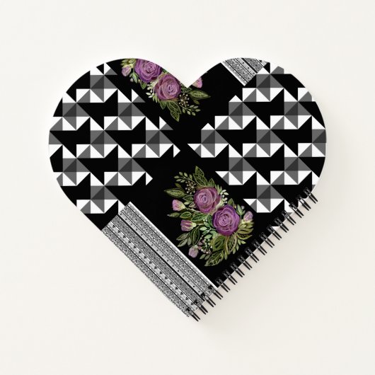 Carnet Rustic, patchwork, rose (Dos)