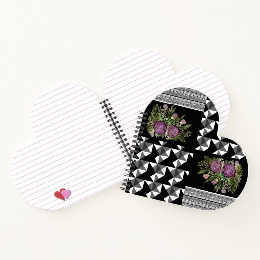 Carnet Rustic, patchwork, rose (Intérieur)