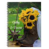 Carnet Rustic Sunflowers and Cowboy Boots Western Wedding (Devant)