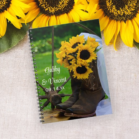 Carnet Rustic Sunflowers and Cowboy Boots Western Wedding