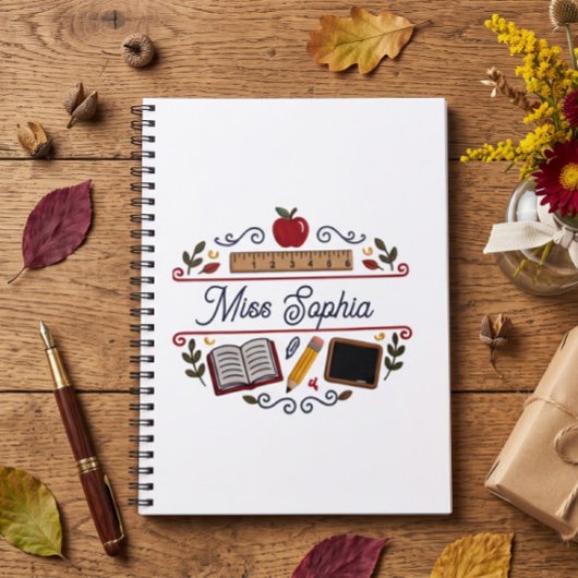 Carnet Rustic Teacher Appreciation Custom Spiral Notebook
