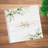Carnet Rustic Watercolor Eucalyptus Monogram