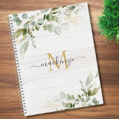 Carnet Rustic Watercolor Eucalyptus Monogram
