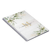 Carnet Rustic Watercolor Eucalyptus Monogram (Côté Droit)