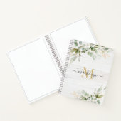 Carnet Rustic Watercolor Eucalyptus Monogram (Intérieur)