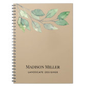 Carnet Rustic Watercolor Greenery (Devant)