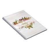 Carnet Rustic Watercolor Rose Bouquet Monogram (Côté Droit)