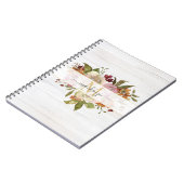 Carnet Rustic Watercolor Rose Bouquet Monogram (Côté gauche)