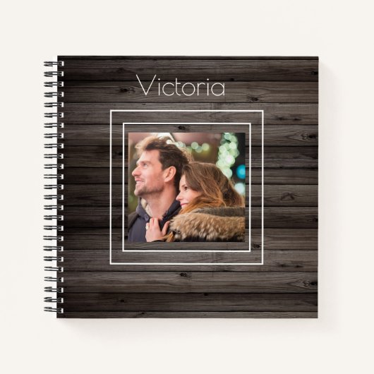 Carnet Rustic Wood Nom de la photo Pays (Devant)