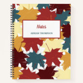 Carnet Rustique Automne Feuilles d'aquarelle d'automne (Devant)