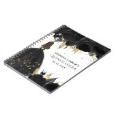 Carnet Rustique Black Gold Floral Princesse Quinceanera (Côté gauche)