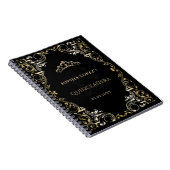 Carnet Rustique Black Gold Princesse Tiara Quinceanera (Côté Droit)