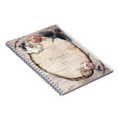 Carnet Rustique Blanc Birch Floral & Hummingbird Élégant (Côté Droit)