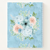 Carnet Rustique Bleu Rose Vert Floral Shabby Chic (Dos)