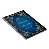 Carnet Rustique Blue Gold Princesse Tiara Quinceanera (Côté Droit)