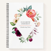 Carnet Rustique Bohème Floral Aquarelle avec votre nom (Devant)