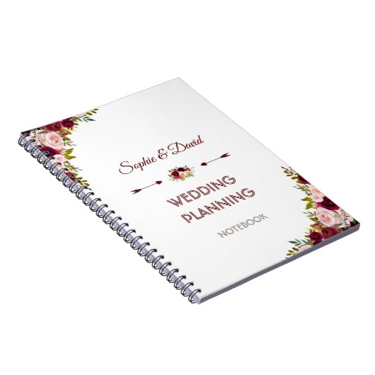 Carnet Rustique Bourgogne Marsala Wedding planner Floral (Côté Droit)