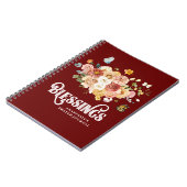 Carnet Rustique Bourgogne Rouge rose rose Floral Blessing (Côté gauche)