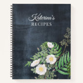 Carnet Rustique Chalkboard Aquarelle Verdure Rose Recette (Devant)
