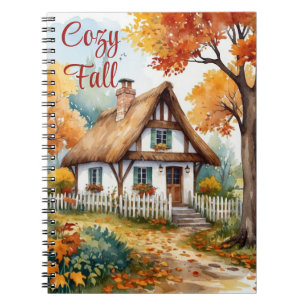 Carnet Rustique coloré automne Cottages Arbres Paysage
