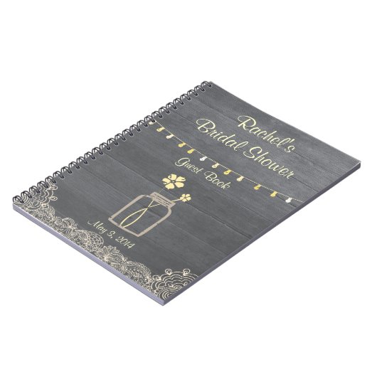 Carnet rustique de Fête de la mariée de pot de (Côté gauche)