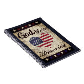 Carnet Rustique, Dieu bénit l'Amérique Coeur patriotique (Côté Droit)