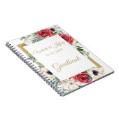 Carnet Rustique Elegant Rouge et or Floral Blanc Mariage (Côté Droit)
